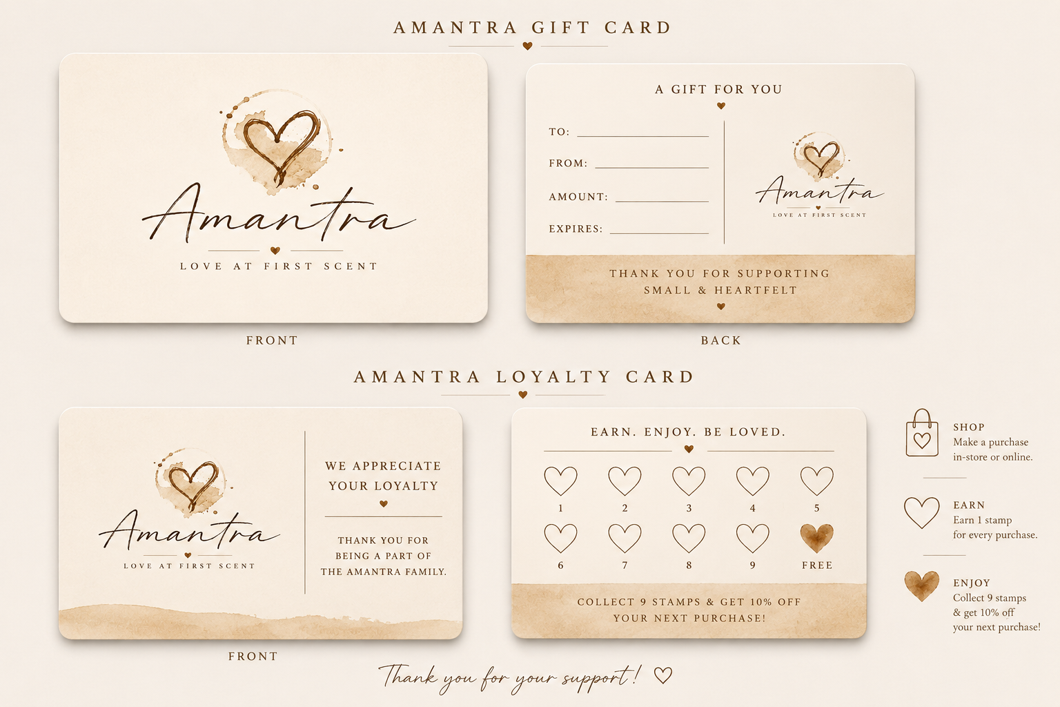 Amantra gift and loyalty cards
