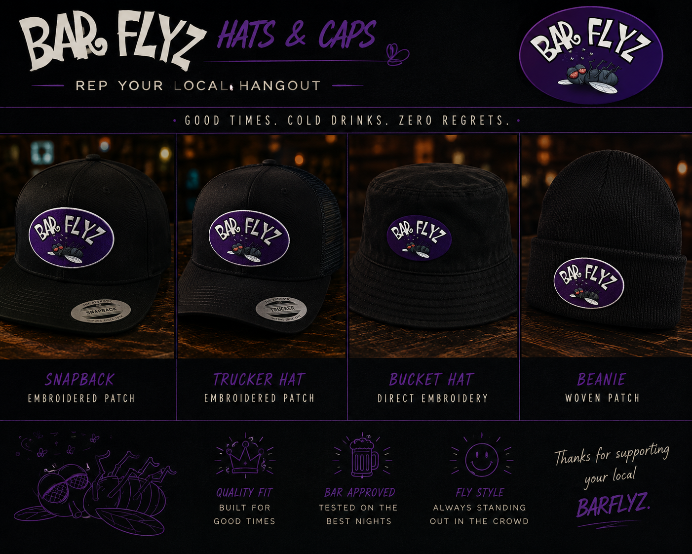 BarFlyz hats and caps