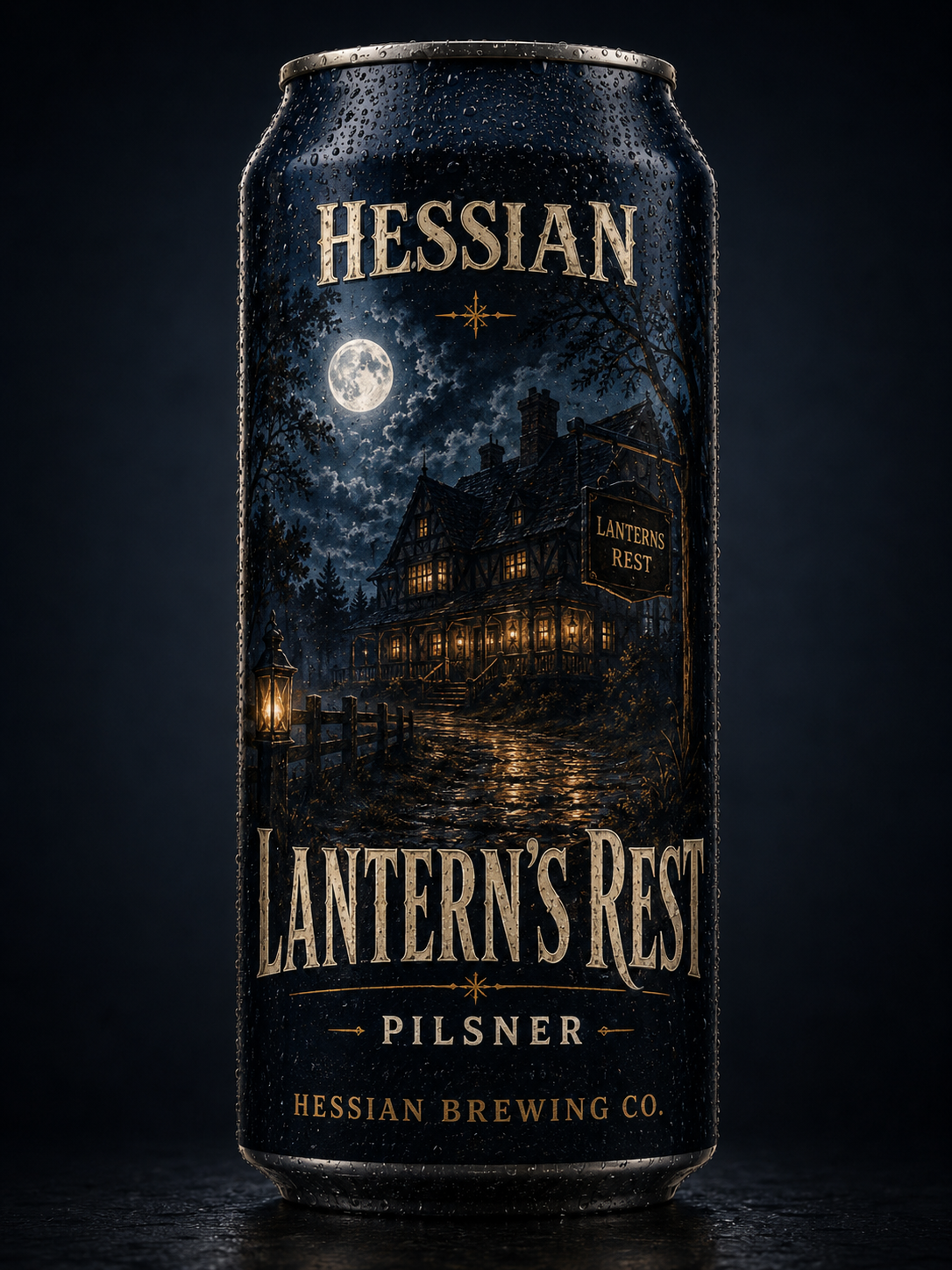 Hessian Lantern's Rest pilsner can